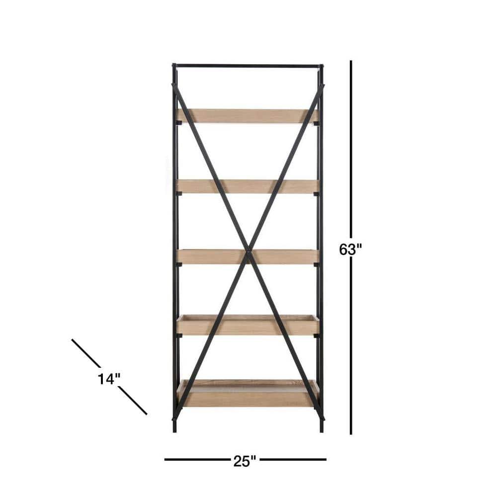 Joel Etagere - FOX4272 - Light Brown/Black - Safavieh Couture