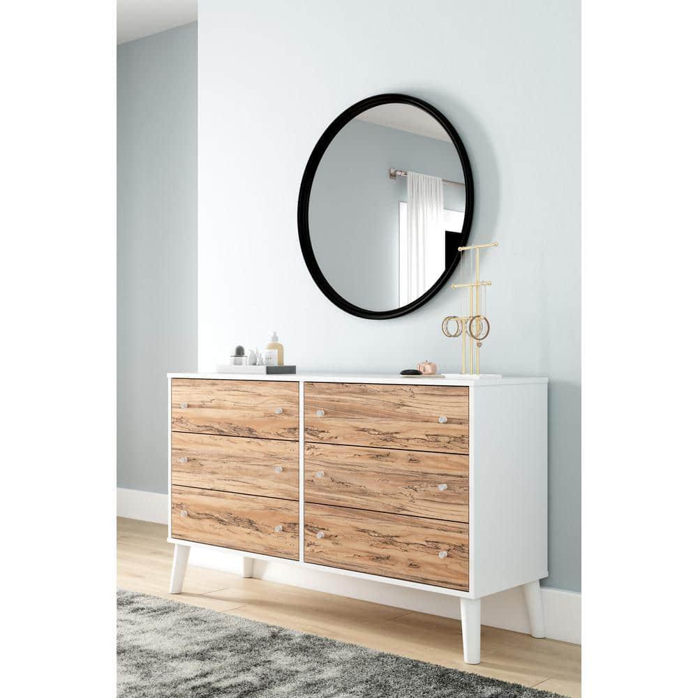 Signature Design by Ashley Contemporary Piperton 6 Drawer Dresser, Two-tone Brown/White