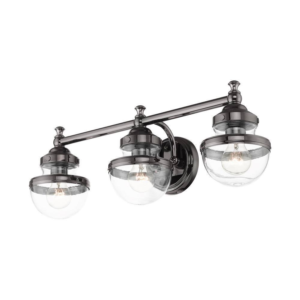Livex Lighting Oldwick 3 - Light Vanity in  Polished Black Chrome