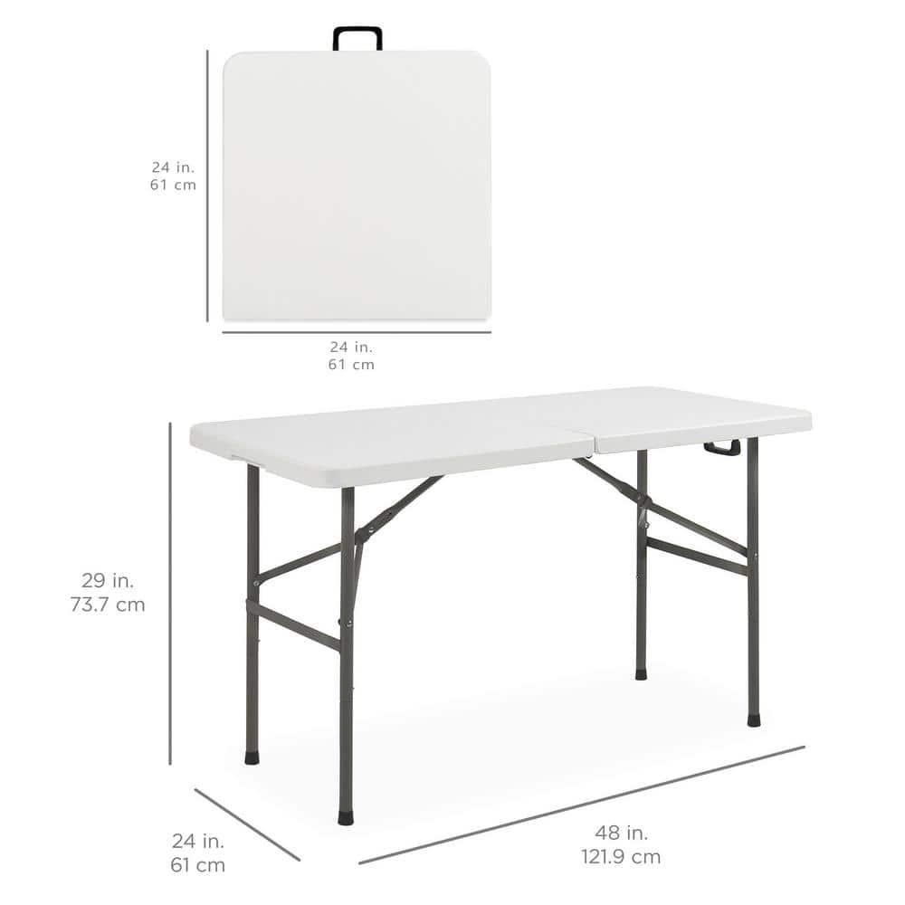 Best Choice Products Plastic Folding Table, Indoor Outdoor Heavy Duty Portable w/ Handle, Lock for Picnic