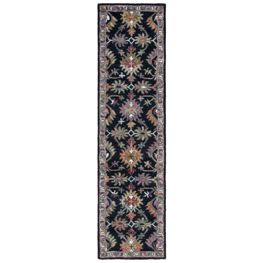 Aspen APN135 Hand Tufted Runner Rug  - Black/Pink - 2'3"x9' - Safavieh.
