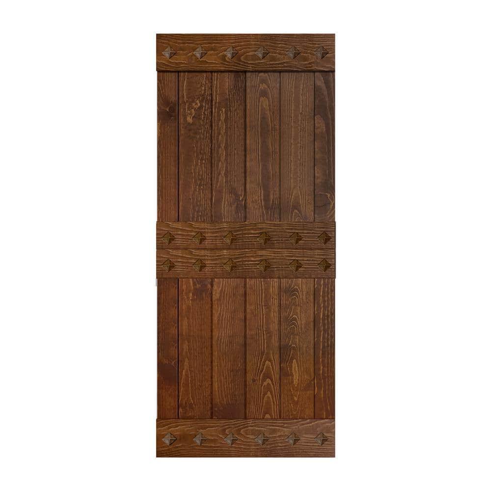 IsLife 84'' Solid Wood Paneled Matte without Installation Hardware Kit Barn Door