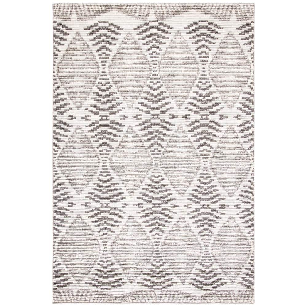 Kenya KNY175 Hand Knotted Area Rug - Grey/Ivory - 6'x9' - Safavieh