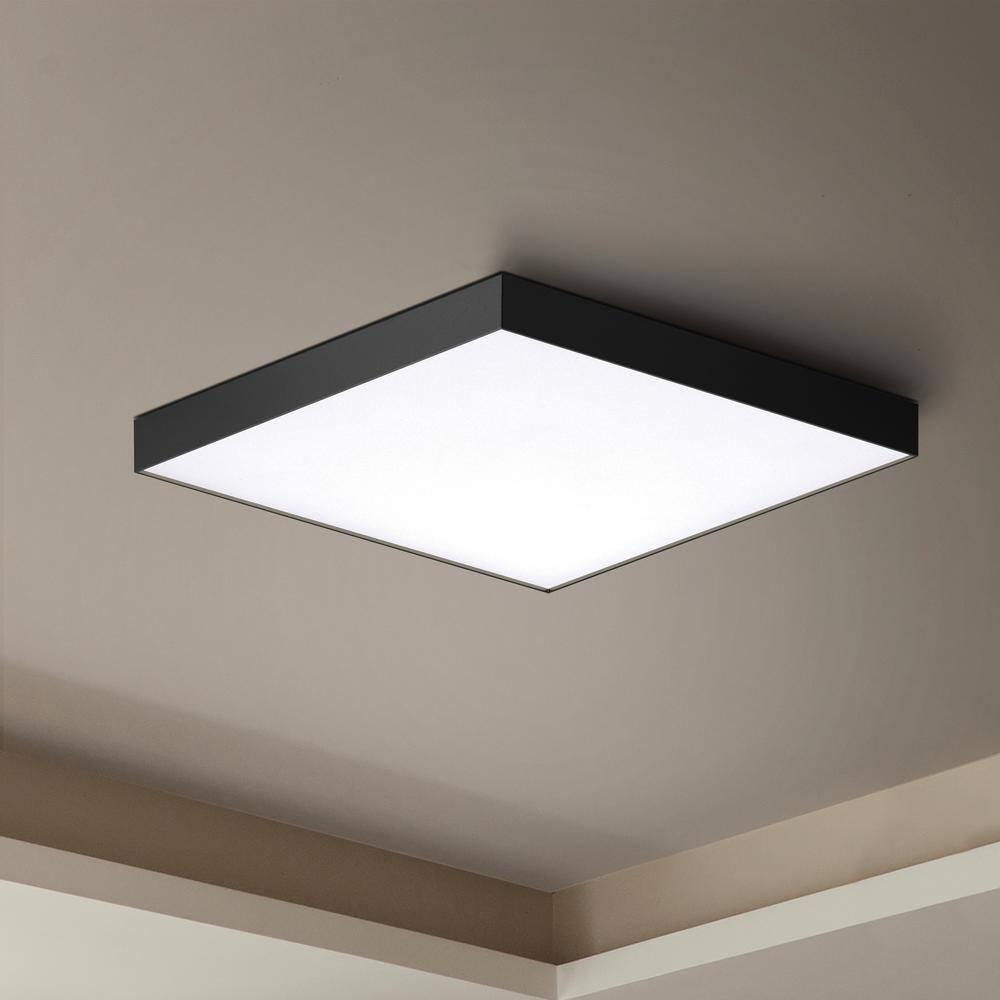 57675WTBK-Maxim Lighting-Trim - 15 Inch 25W 1 LED Square Flush Mount-Black Finish