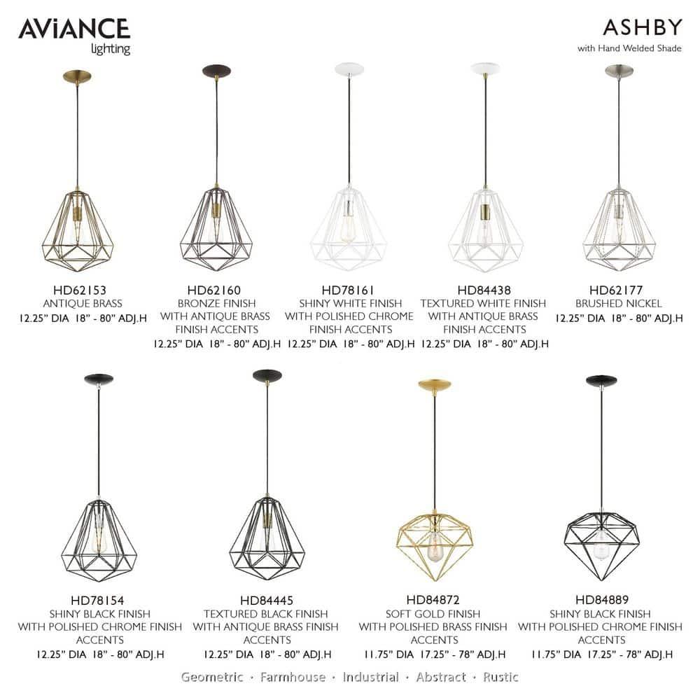 Livex Lighting Knox 1 - Light Pendant in  Shiny Black