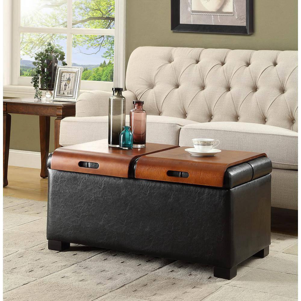 Convenience Concepts Designs4Comfort Storage Ottoman with Trays
