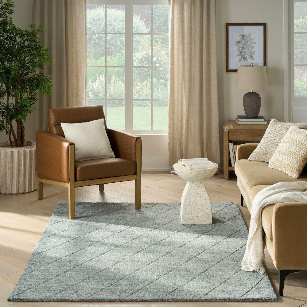 Nourison Wool Haven Blue Modern Wool Indoor Rug