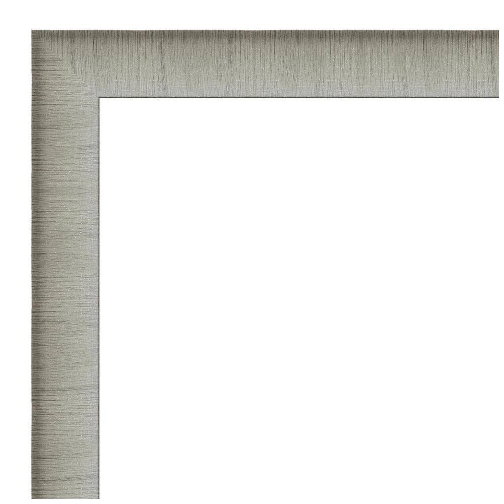 19" x 23" Elegant Brushed Framed Bathroom Vanity Wall Mirror Pewter - Amanti Art: Modern Rectangular Polystyrene, No Assembly Required