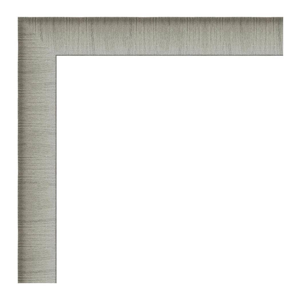 31" x 25" Elegant Brushed Framed Bathroom Vanity Wall Mirror Pewter - Amanti Art: No Assembly, Wall Mount