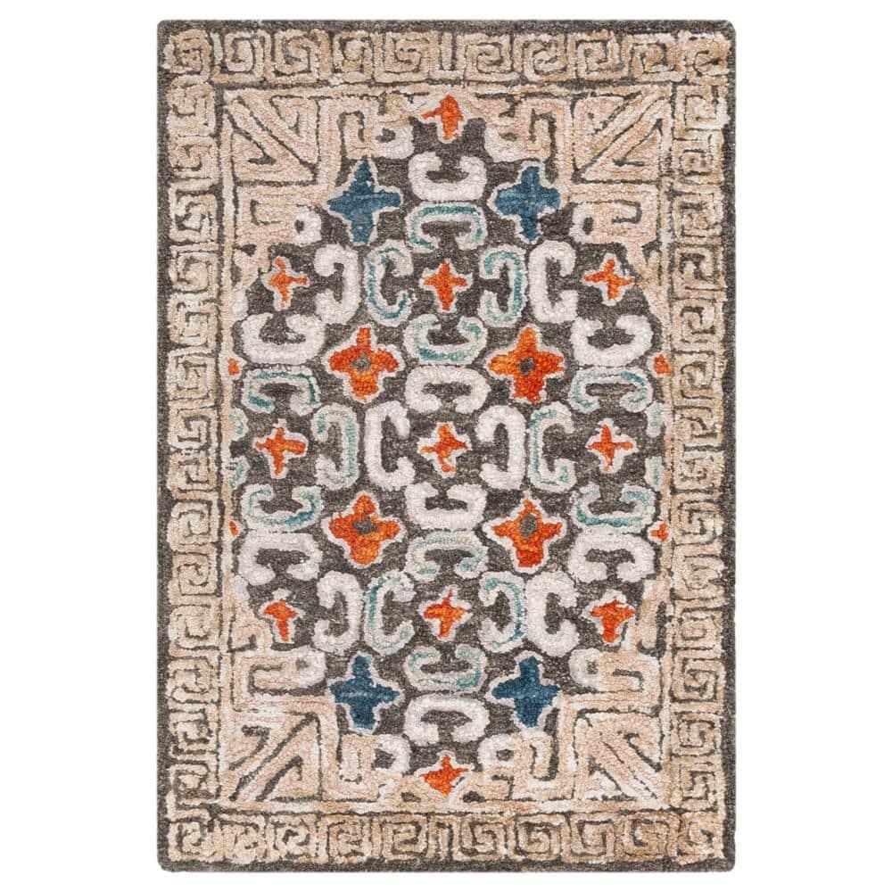 Aspen APN294 Hand Tufted Accent Rug - Blue/Taupe - 2'x3' - Safavieh.