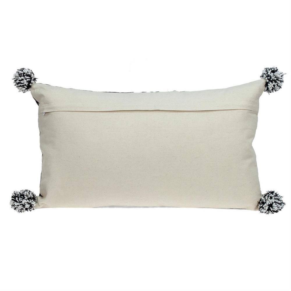 Parkland Collection Raven Pom-poms Cotton Reversible Throw Pillow