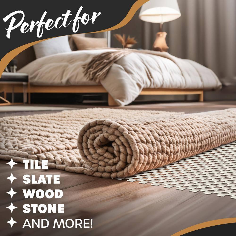 Nevlers 2 ft. x 3 ft. White Anti Slip Rug Pad for Hard Surface Flooring