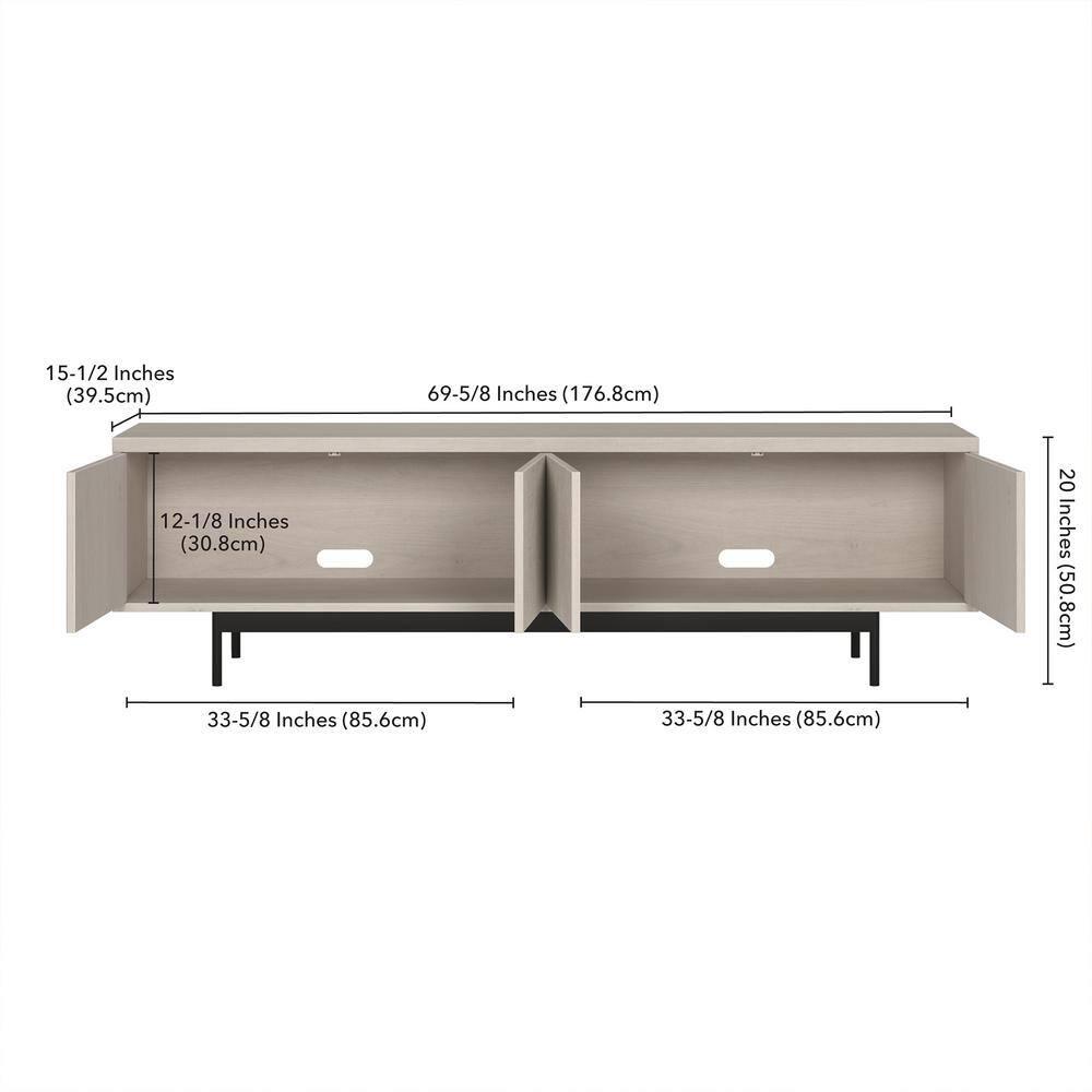 Evelyn&Zoe Whitman Rectangular TV Stand for TV's up to 75", Alder White