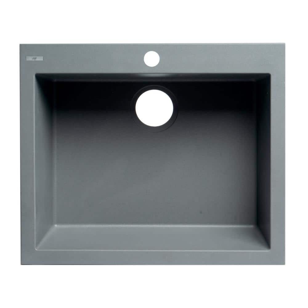 23.63'' L Drop-In Single Bowl Granite Kitchen Sink