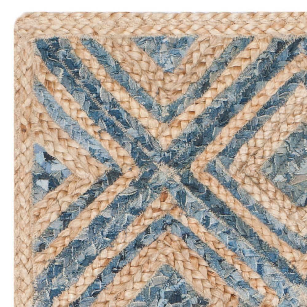 Cape Cod CAP354 Woven Indoor Runner Rug - Natural/Blue - 2'3"x14' - Safavieh
