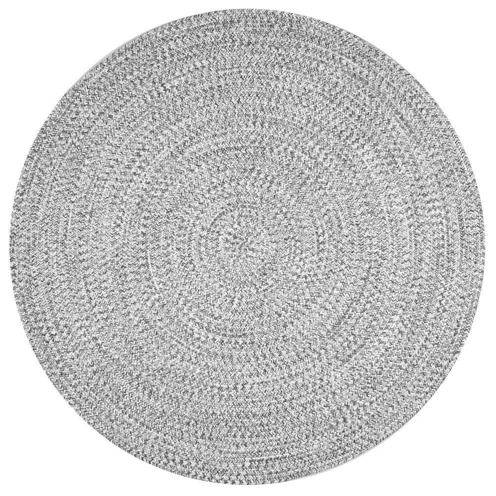 nuLOOM Wynn Braided Indoor/Outdoor Salt And Pepper 6' Casual Round Rug