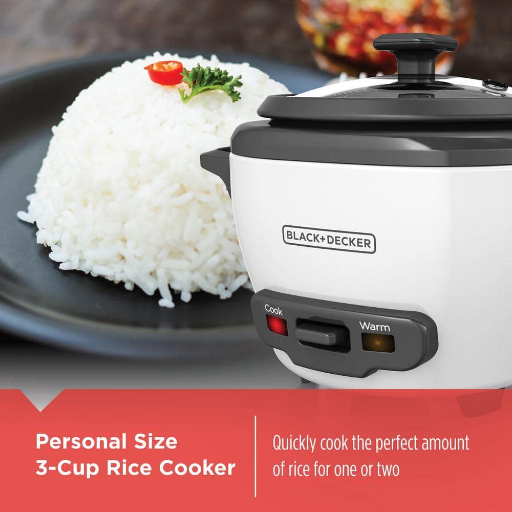 BLACK+DECKER BLACK+DECKER, Rice Cooker, Uncooked Rice, Steaming Basket, Removable Non-Stick Bowl, One Touch