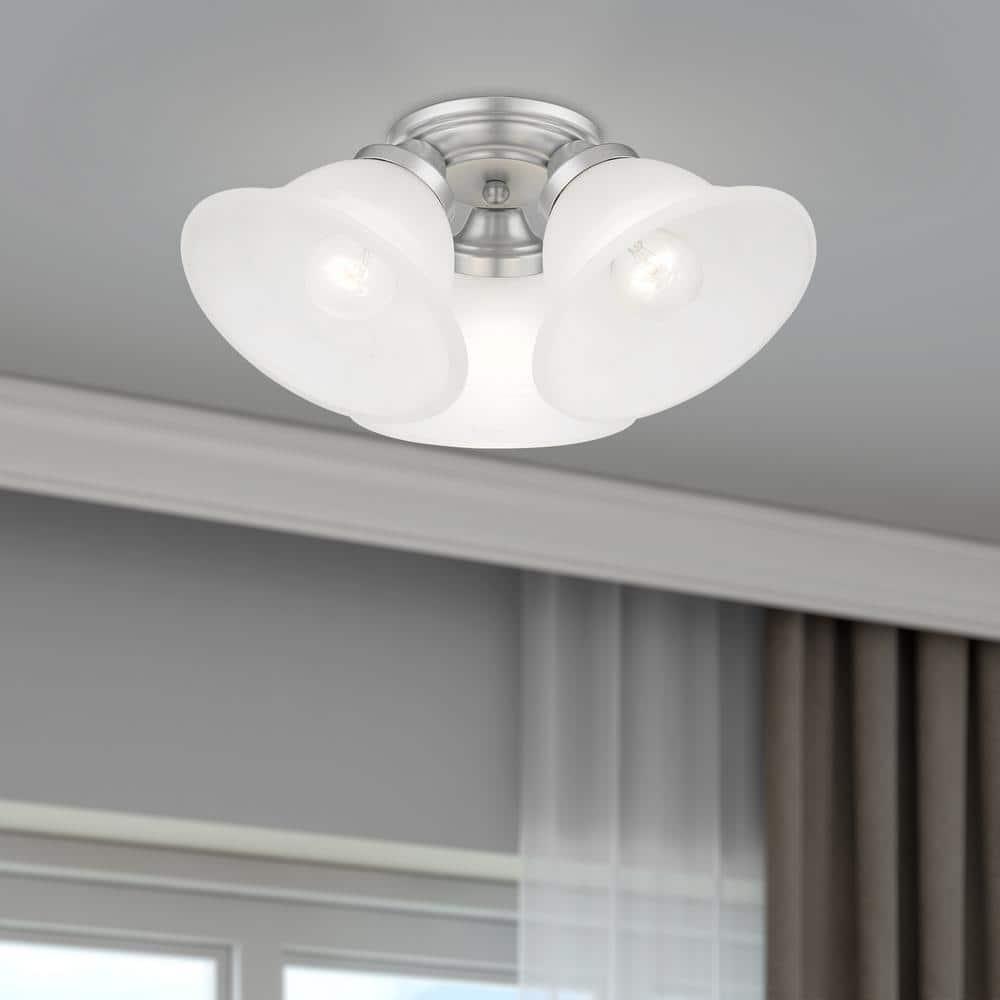 Livex Lighting Wynnewood 3 - Light Flush Mount in  Satin Nickel