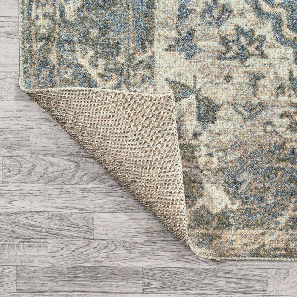 JONATHAN Y Pavel Distressed Medallion Low-Pile Machine-Washable Blue/Cream 3 ft. x 5 ft. Area Rug