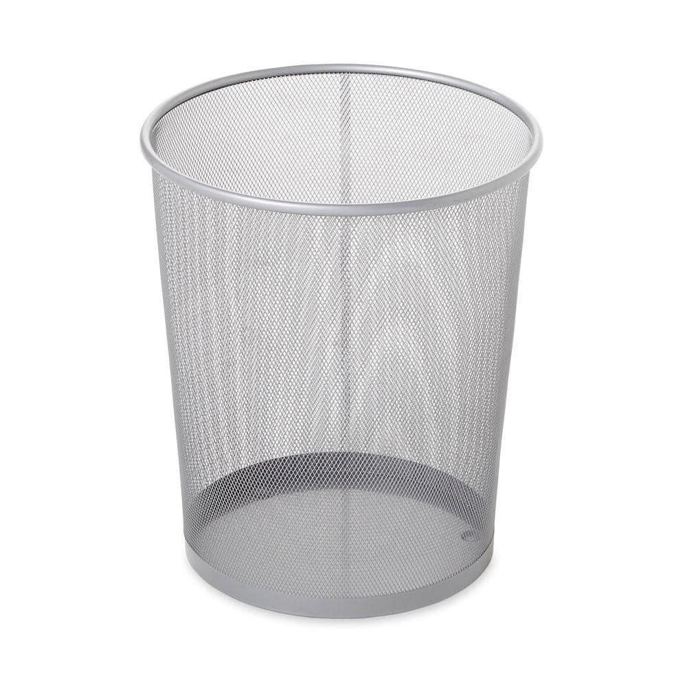 Rubbermaid Commercial Steel Mesh Wastebasket, 5 gal, Steel Mesh, Silver