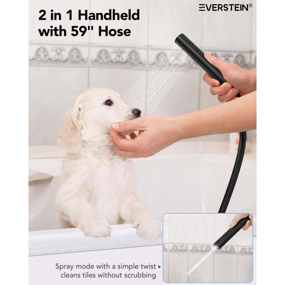 Wall Mounted Dual Thermostatic Shower Shower Faucet Set ,Waterfall & Rainfall Shower Head with Rough-In Valve