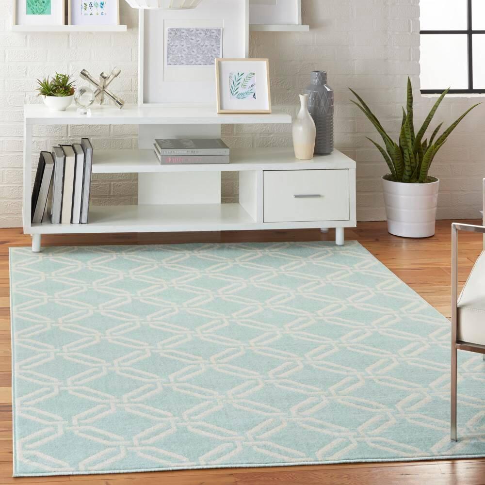Nourison Jubilant Trellis Green 4' x 6' Area Rug, (4x6)
