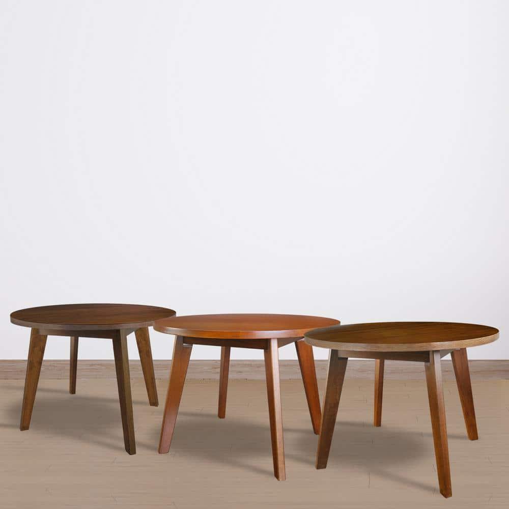 Genuine 24" Round Coffee Table with Solid American Gum - Sweet Oak