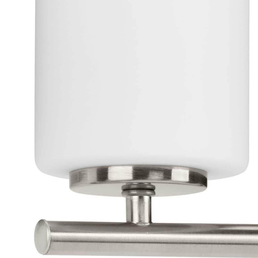 Progress Lighting Replay Collection 3-Light Bath Vanity, Brushed Nickel, Shade Included