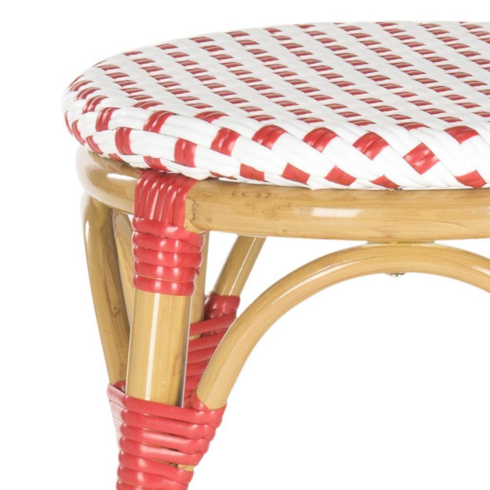 Kipnuk Barstool - Indoor/Outdoor - FOX5211 - Red/White - Safavieh