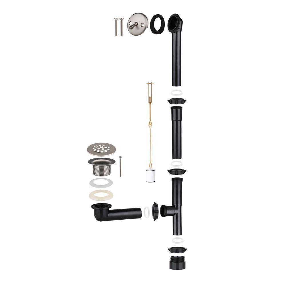 Streamline Bath Streamline 60 in. x 32 in. Acrylic Left-Hand Drain Alcove Bathtub in Glossy White With External Drain NAL-5560-BNK