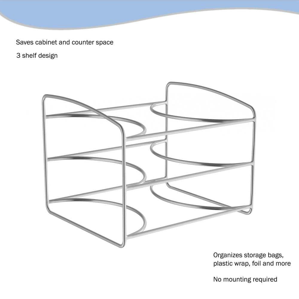 Lavish Home Iron Kitchen Wrap Storage Rack-3 Tier Pantry Organizer, Adult