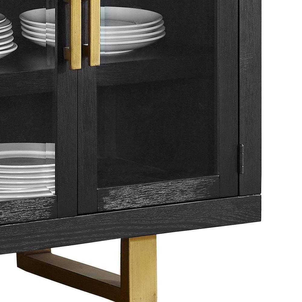 Steve Silver Yves Rubbed Charcoal Black Wood Server