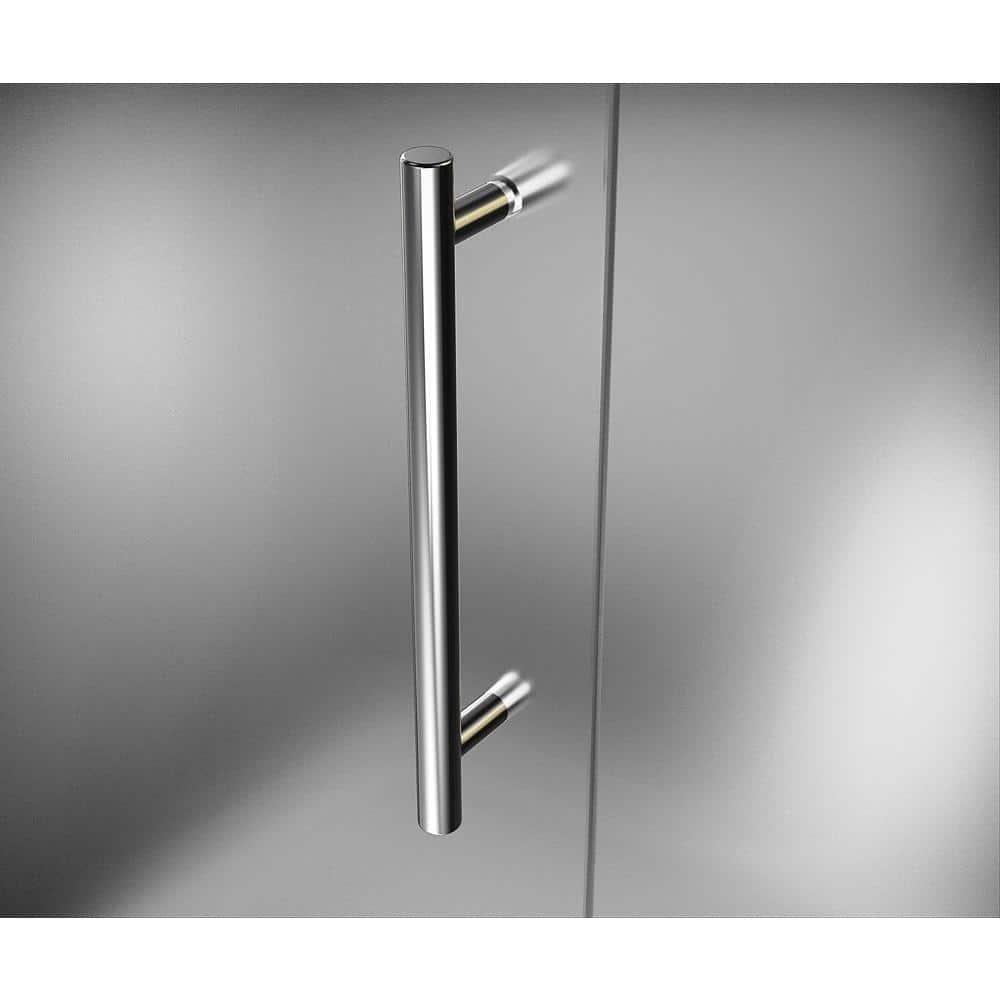 Nautis GS 48" x 72" Hinged Completely Frameless Shower Door with Shelves