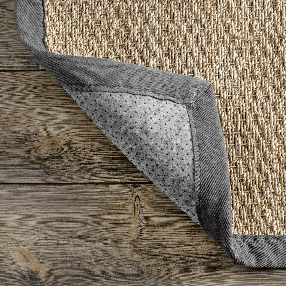 nuLOOM Elijah Seagrass Natural Area Rug, 4' x 6', Dark Gray
