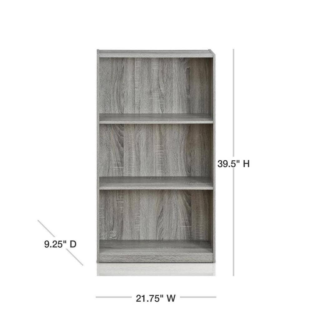 Furinno 3 Tier Storage Bookcase Open Shelf Display Cabinet,French Oak