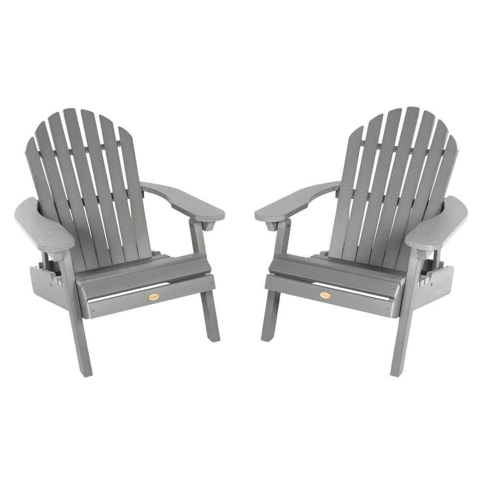 Hamilton 2pk Folding & Reclining Adirondack Chairs - Coastal Teak - highwood: Weather-Resistant Outdoor Seating