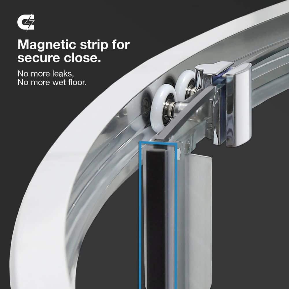 OVE Decors Breeze 33 in. Round Shower Kit w/ Frosted, Base, Wall