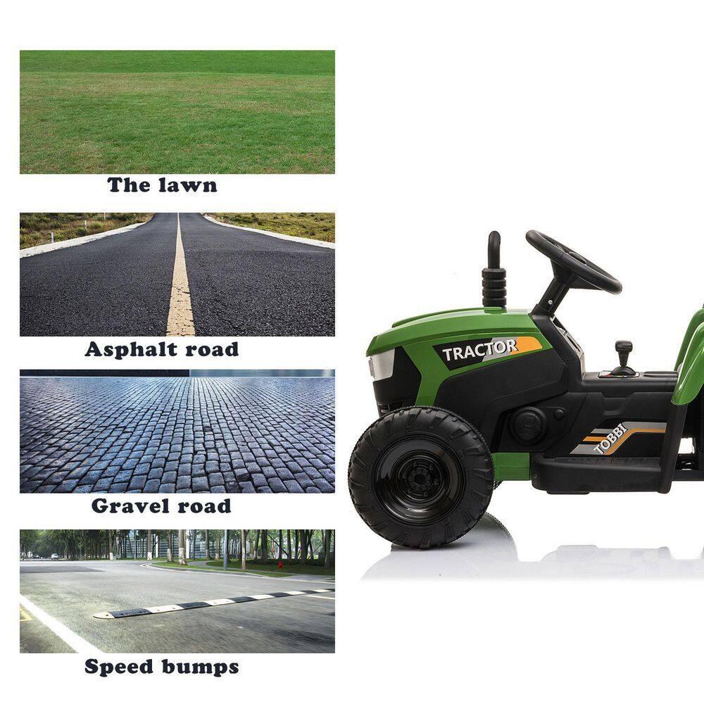 Veryke 35W / 12V Kids Ride On Tractor, Electric Car Toy with Bucket - Green