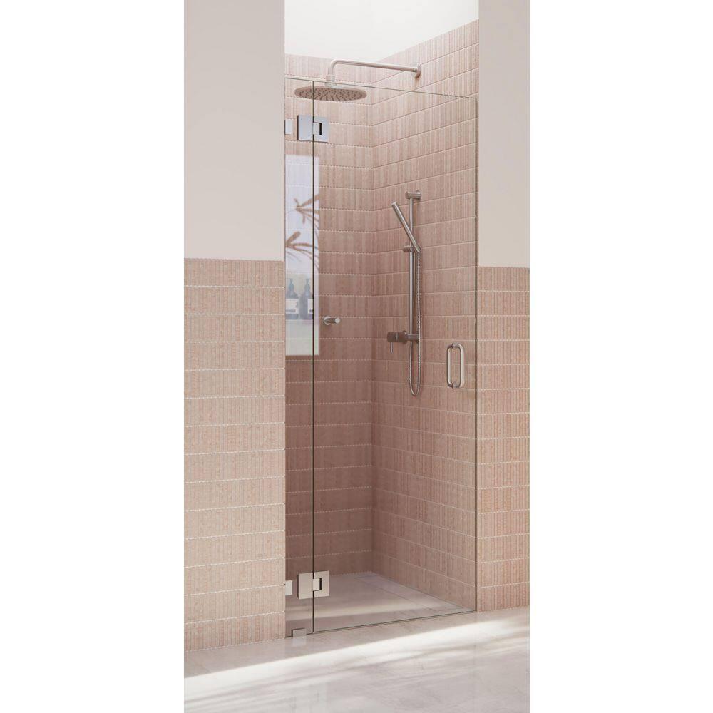 Glass Warehouse Halo 34.5 in. x 78 in. Frameless Glass Hinge Shower Door GW-GH-34-5-BN