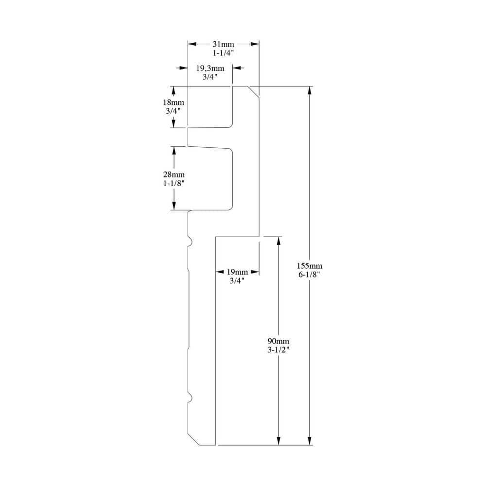 Orac Decor 1-1/4 in x 6-1/8 in x 78-3/4 in Primed White Plain Polyurethane Crown Moulding