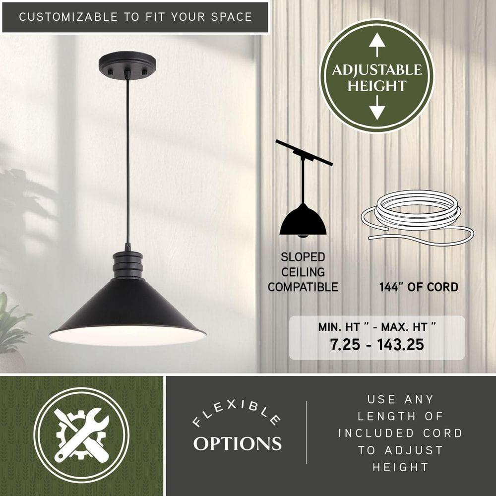 VAXCEL Akron 1L Bronze Metal Industrial MCM Cone Pendant Hanging Ceiling Light