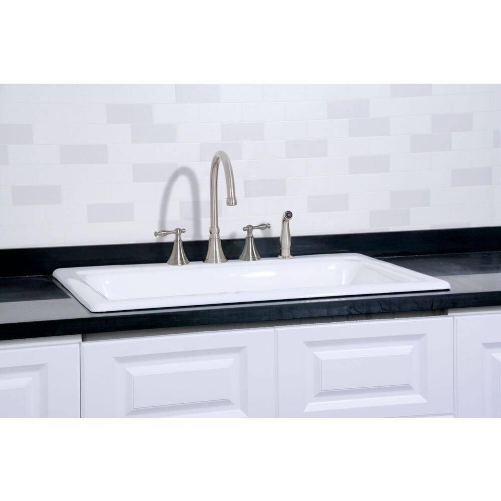 Kingston Brass Towne 33-Inch Cast Iron Self-Rimming Single Bowl Drop-In Kitchen Sink