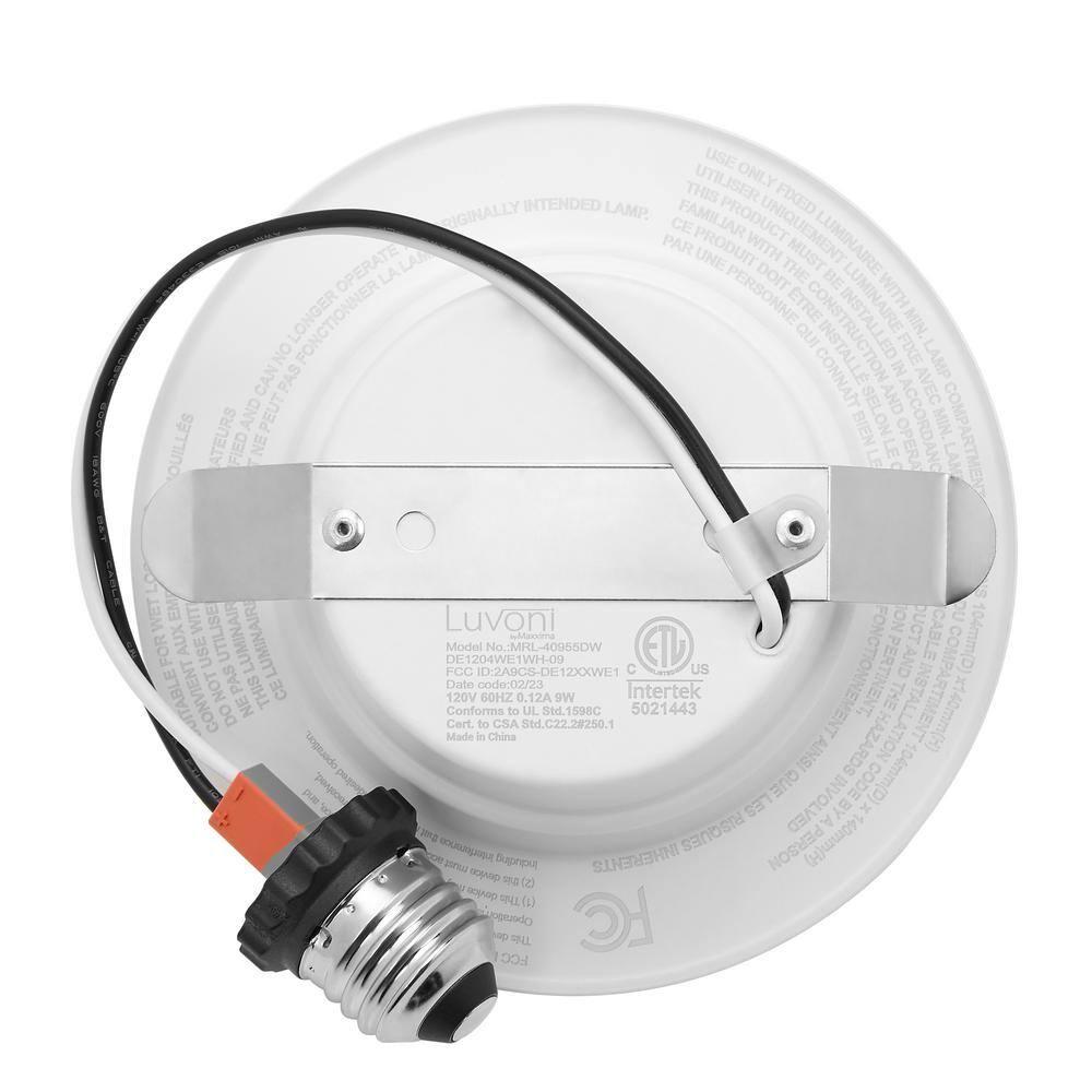Luvoni 4 inch Smart Wifi LED Retrofit Downlight, 700 Lumens, Dimmable, Multi CCT 2700-6000K, E26 Adapter included, Compatible with Alexa/Google Home by Maxxima