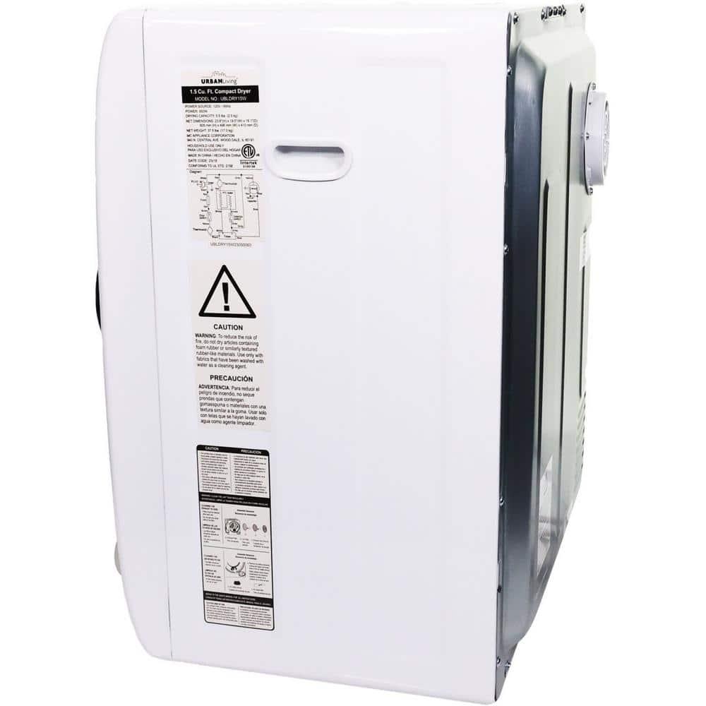 Urban Living 1.5-cu. ft. Compact Electric Dryer, Small Portable Clothes Dryer for Apartment and Small Spaces in White