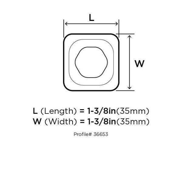 Glacio 1 3/8" Length Square Knob