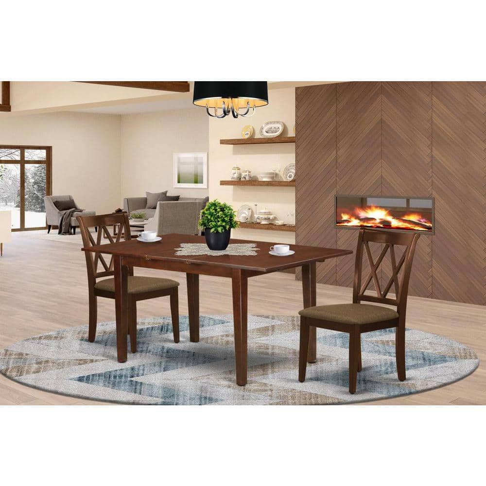 Mahogany Extendable Dining Table with 2 Cross Back Chairs