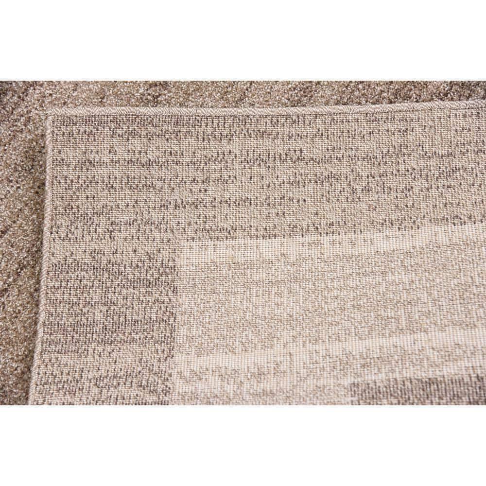Unique Loom Del Mar Collection Area Rug - Maria (9' x 12' Rectangle Light Brown/Ivory)