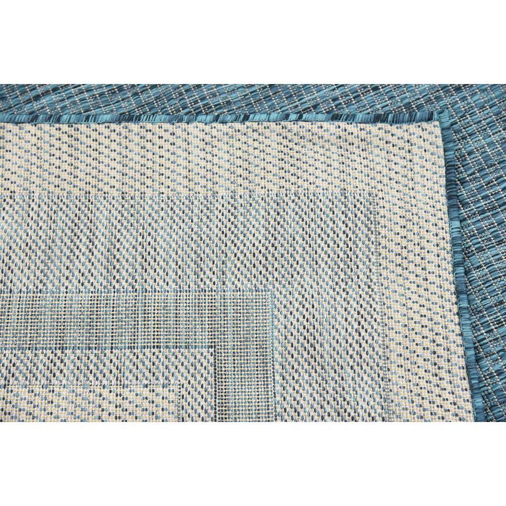 Unique Loom 9' 0 x 12' 2 Rectangle Indoor/Outdoor Border Teal Area Rug