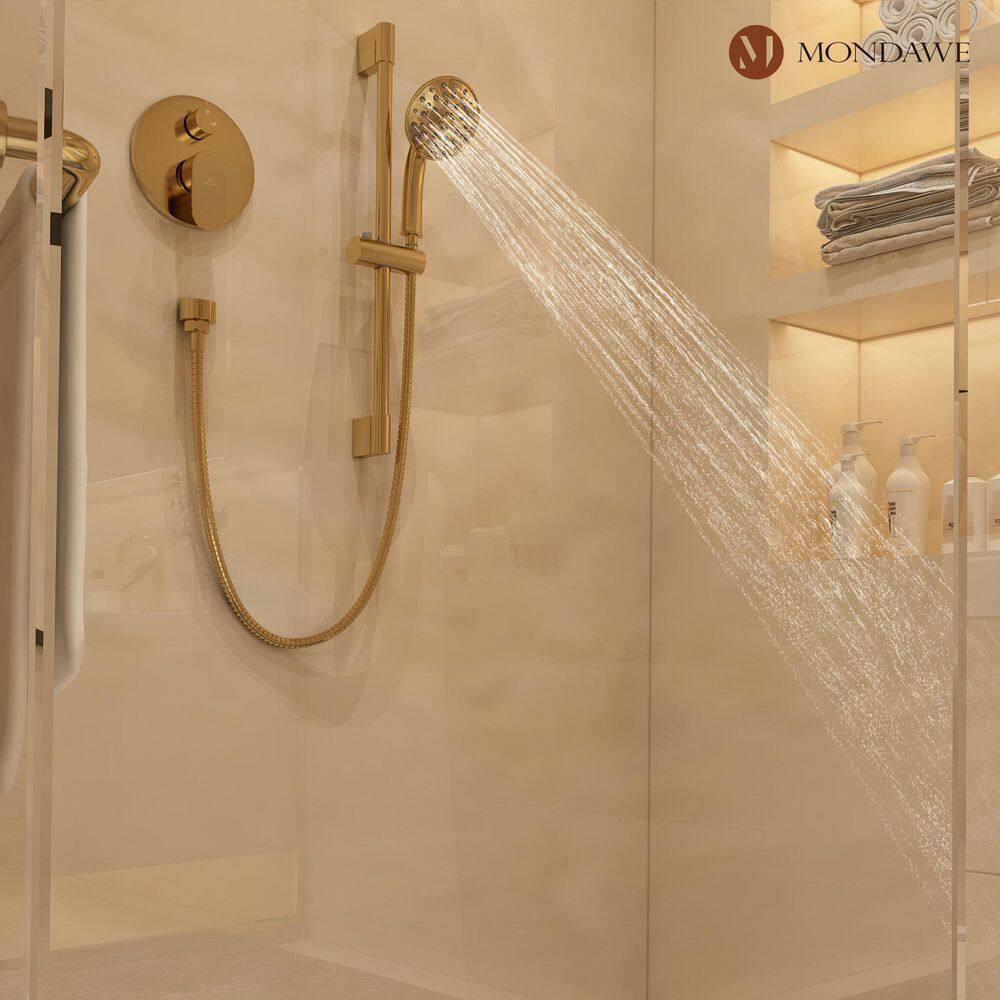 mondawe Calliope Wall Mounted 2-Function Retro Pressure-Balanced Shower System with 3 Setting Handheld MD-A3815-BG