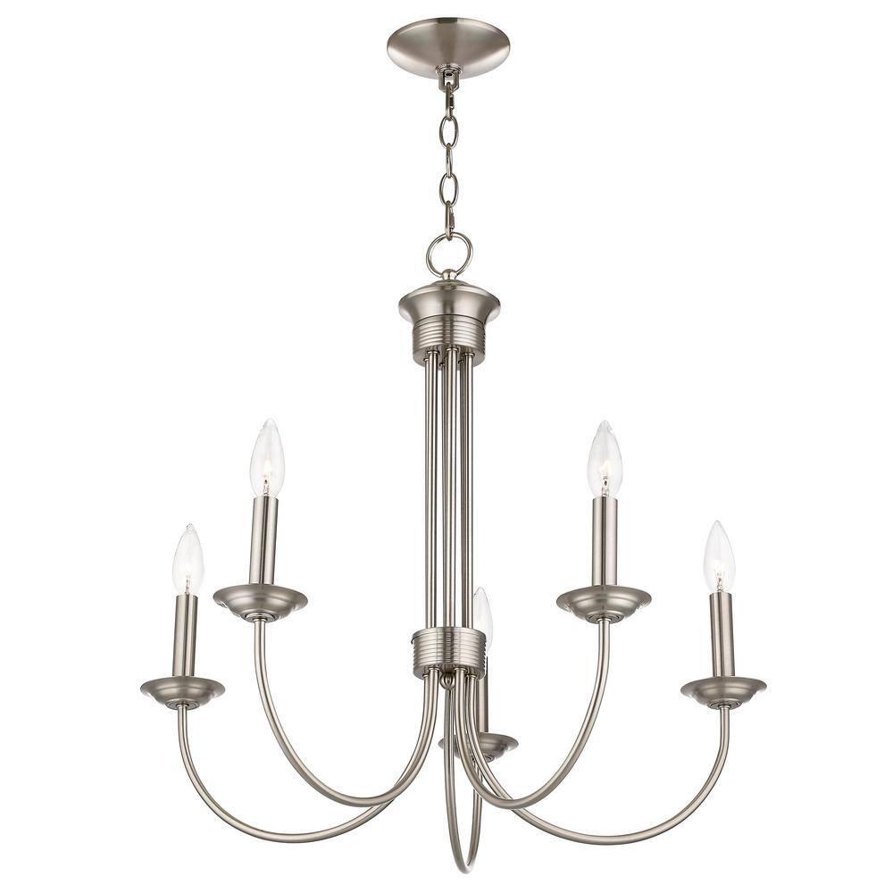 Livex Lighting Estate 5 - Light Chandelier in  Brushed Nickel